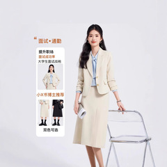 春のスーツの女性の小さい子供の職業服は通勤して授業の面接をします。
