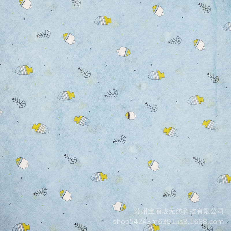 可爱经典风格图案儿童卡通印花图案水刺无纺布儿童口罩印花无纺布