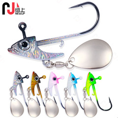 Lure Fishing Lead Jigs, 5 Pieces per Bag – Hooked Fish Head Lead Jigs, Anti-Dehooking Fish Hooks, Cross-Border Design to Prevent Snags on Bottom, Fishing Gear