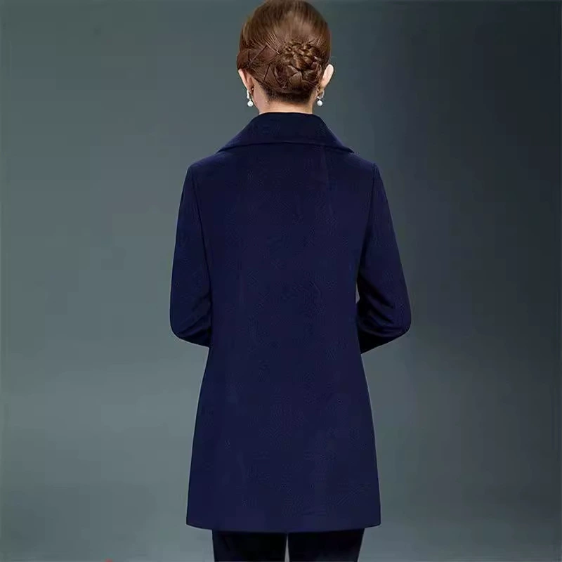 Woolen coat long demi‑season jacket, mid‑length, increased thickness, slim fit, sizes S–4XL