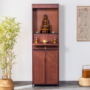 Modern Light Luxury Small Altar Cabinet for Home Use, Featuring a New Chinese-Style Standing Cabinet for Buddha, Guanyin, and Guan Gong