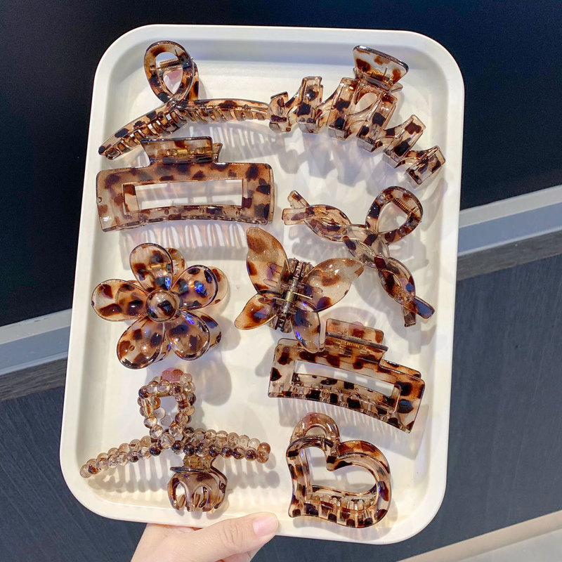Cross-Border Popular 11-Piece Set Combination Leopard Print Clip Set New Shark Clip Back of the Head Hairpin New Hairpin
