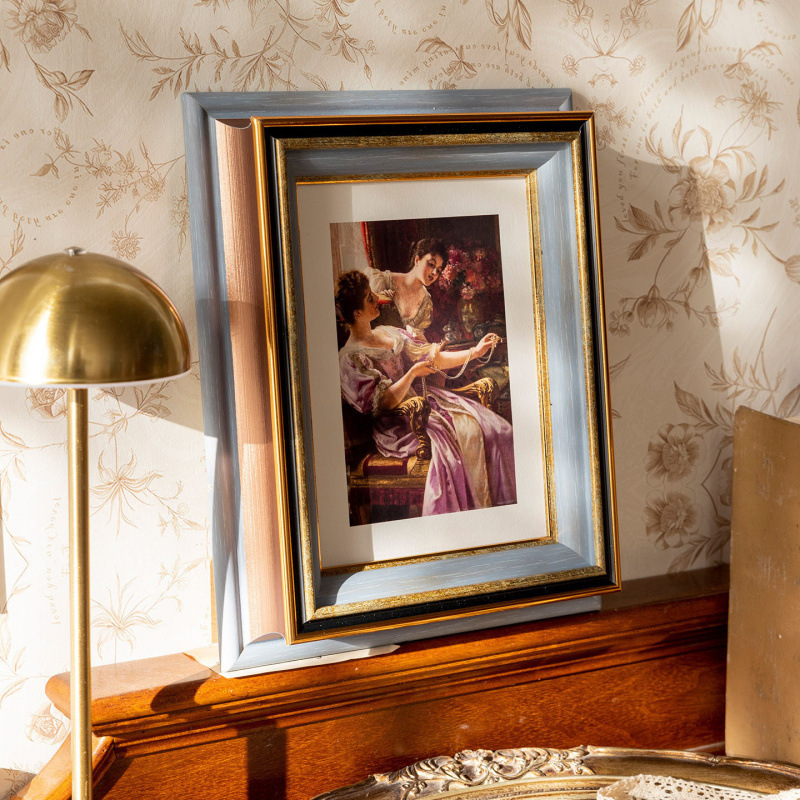 American-style photo frame display 67inch desktop decoration ornament printed photo vintage picture frame wall hanging custom oil painting frame American-style photo frame display 67inch desktop decoration ornament printed photo vintage picture frame wall hanging custom oil painting frame