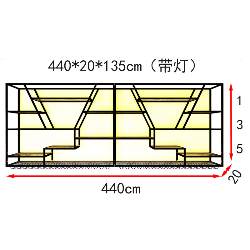블랙 440*20*135cm (램프 포함)