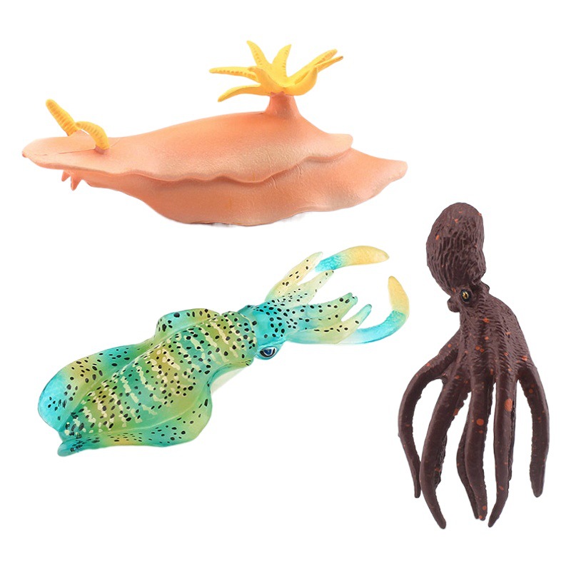 Simulación transfronteriza modelo animal marino sólido mar conejo calamar Punto Verde calamar modelo estático juguete