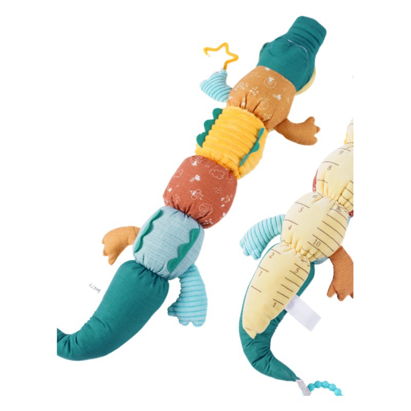 Sozy recién nacido bebé altura gobernante infantil 0-1 años cocodrilo educativo calmante muñeca de peluche bebé juguete