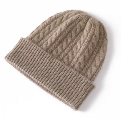 Cashmere knitted hat thickened for middle-aged and elderly autumn and winter dad wool elderly hat warm men and women woolen hat wholesale
