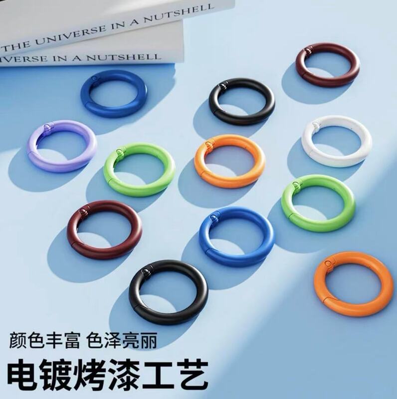 DIY饰品配件彩色烤漆锌合金小圆龙钥匙扣龙虾扣3件套8字玩具挂扣|undefined
