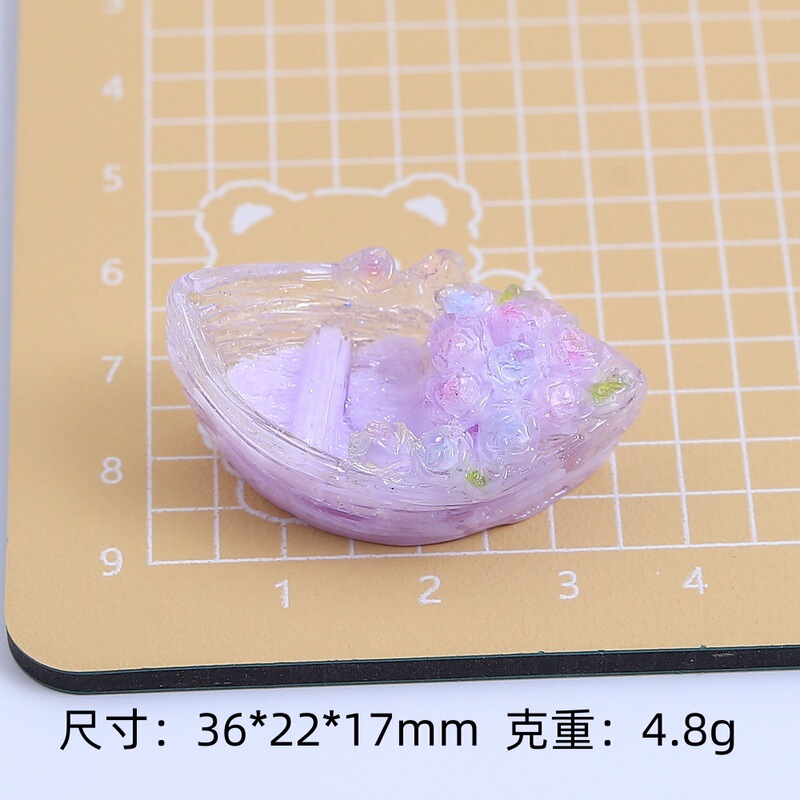 かわいい透明な立体フラワーボート漫画手作り diy クリーム接着剤樹脂小物アクセサリー材料パッケージ卸売|undefined