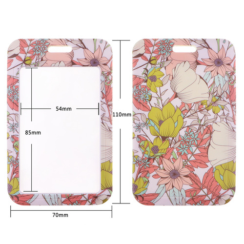 Small flowers, roses, mobile phone rope card holder, bus work brand, key chain, access card lanyard for men and women