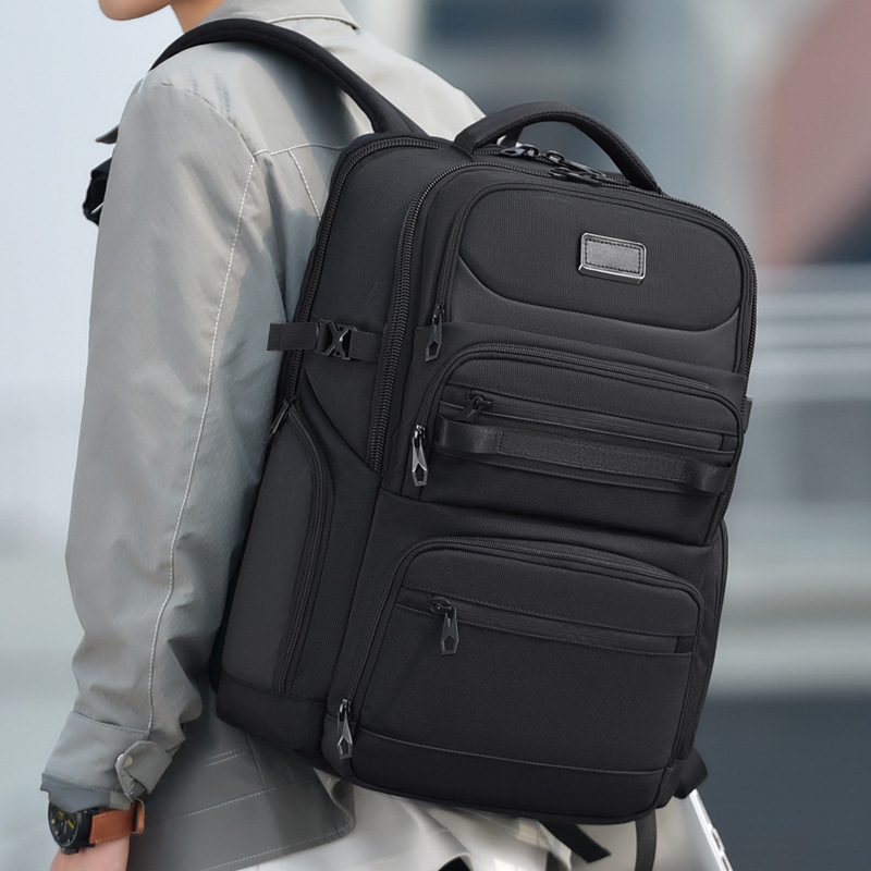 Cross-border men's expandable backpack, large capacity, water-resistant, lightweight backpack for business trips, travel, and leisure, laptop backpack