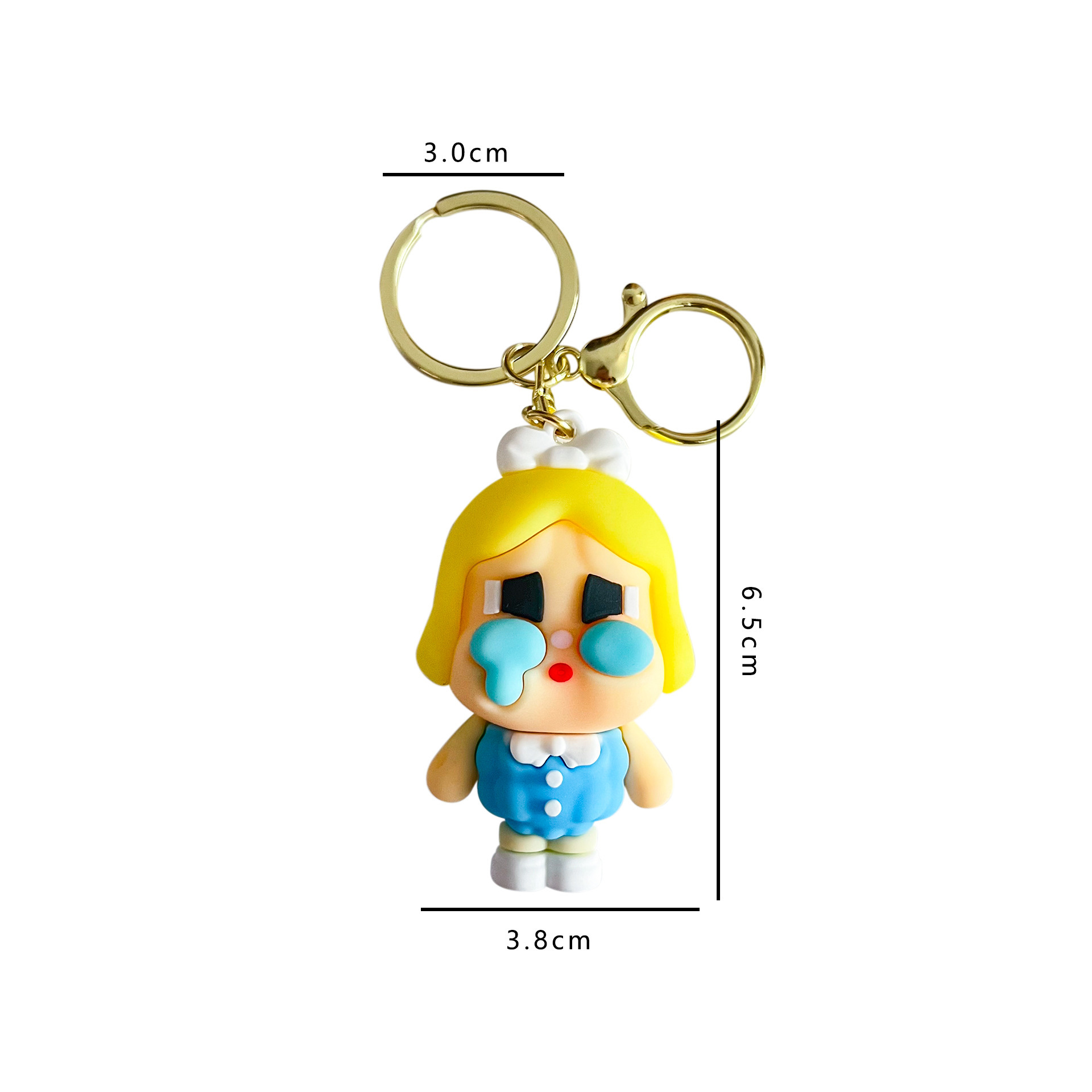 Nuevo llavero de muñeca de lágrima linda muñeca de dibujos animados de goma suave llavero de coche bolso de regalo de moda colgante