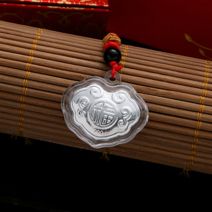 Sterling Silver Small Fortune Lock Pendant Long Life Lock Red Rope Necklace Festival Promotional Gold Shop Praise Small Gifts
