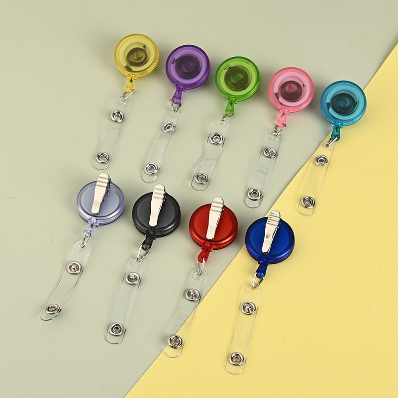 in stock Transparent ABS Frosted Easy Pull Buckle Round Telescopic Plastic Certificate Lanyard Buckle Frosted Shrink Easy Pull Buckle