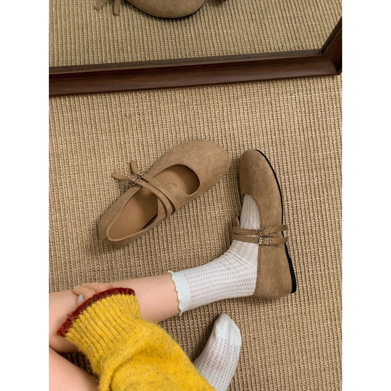 女王范黑色复古平底浅口勃肯单鞋女2025新款秋季配裙子玛丽珍鞋|undefined