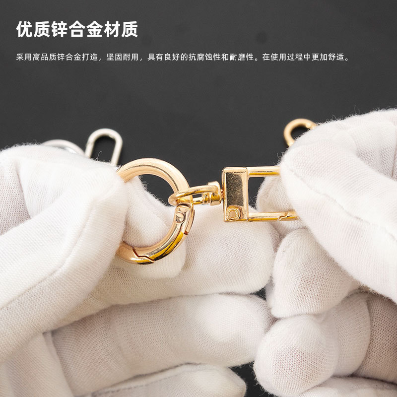 厂家直销新款锌合金门扣挂25mm弹簧圈旋转钩扣钥匙圈箱包饰品挂件|undefined