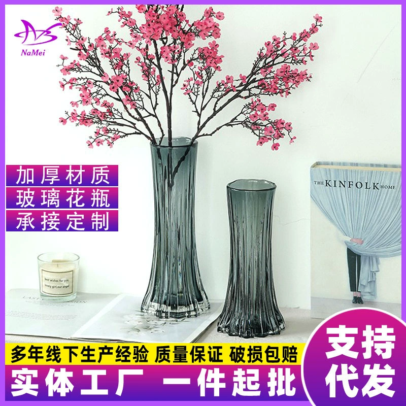 Tiktok поколение легкая Роскошная стеклянная ваза прозрачная Цветочная композиция выращивание воды Гостиная Спальня украшение прилавка высококачественное украшение
