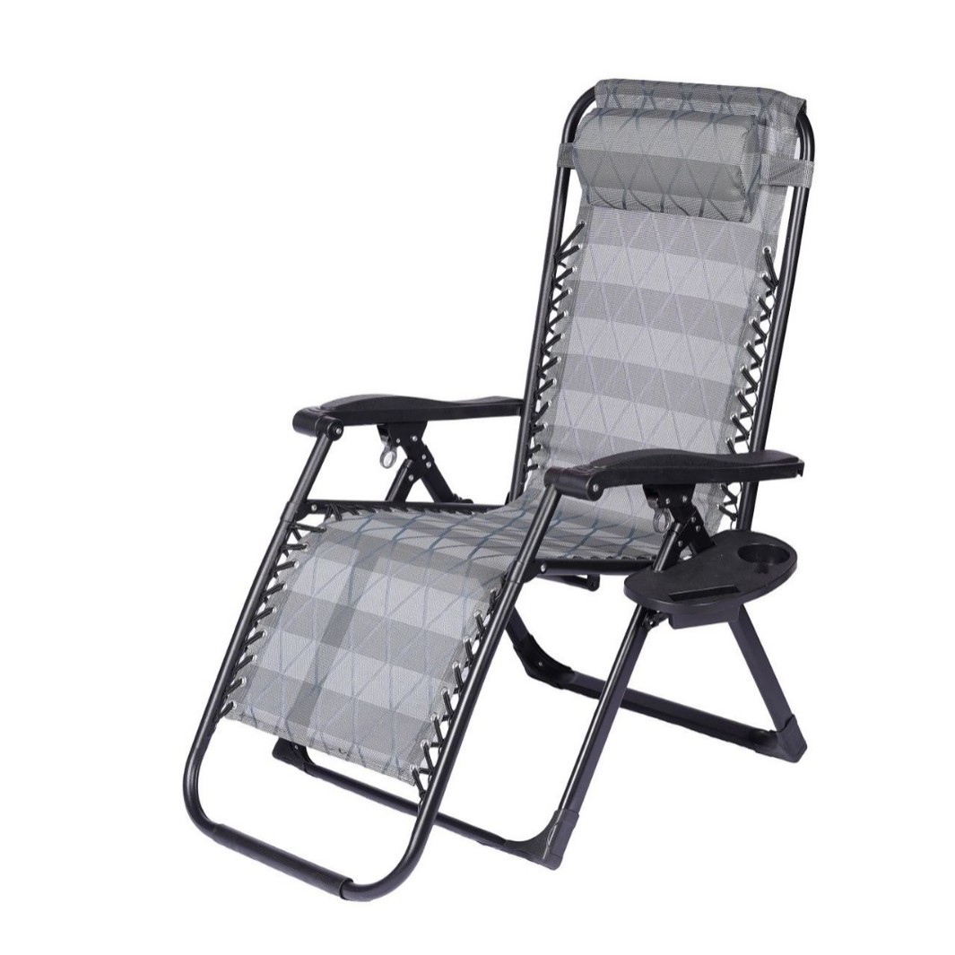 Silla plegable, balcón al aire libre, hogar para ancianos, cómoda silla plegable, oficina de sol, sillón reclinable negro con respaldo perezoso
