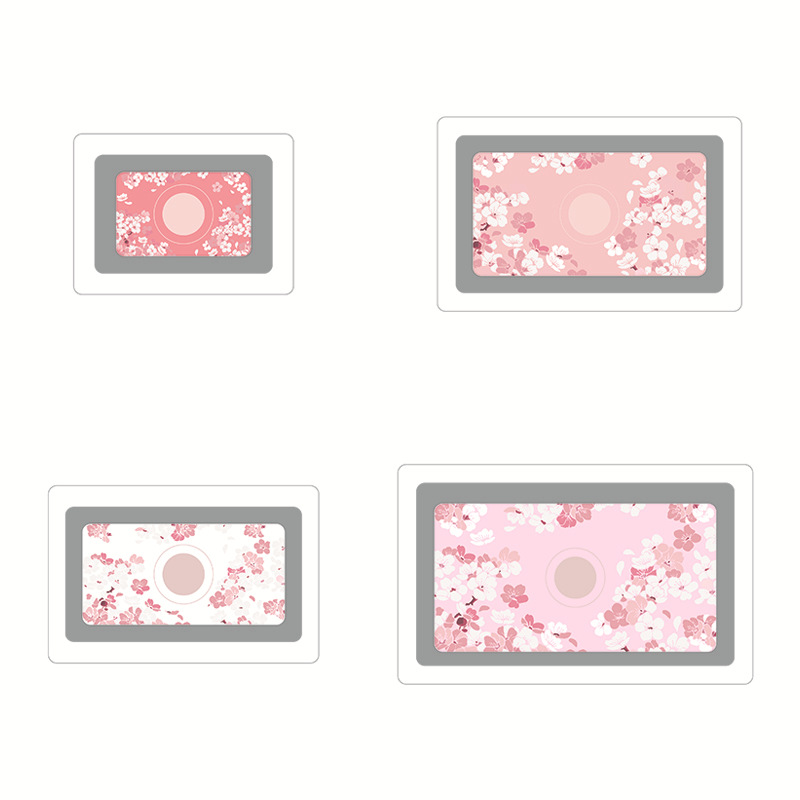 方形饭盒粉红色四件（樱花）