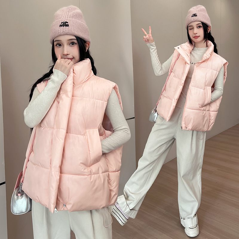Clip de caballo de algodón para mujeres otoño y invierno de 2025, nueva chaqueta de moda holgada coreana, chaqueta de hombro de chaleco de moda