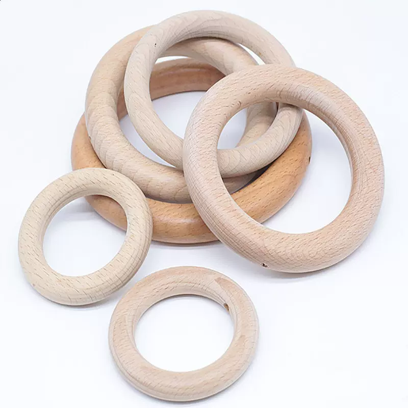 厂家原木色榉木婴儿磨牙木圈  木质工艺品儿童趣味玩具木圈批发