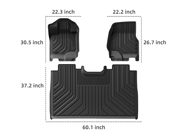 Suitable for 15-26 Models of Ford F150 Car Floor Mats, Waterproof and Dirt-Resistant, Special Tpe Floor Mats for the Rear Compartment
