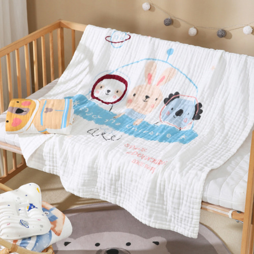 Gauze six-layer single flower newborn children's products pure cotton infant bath baby pure cotton class A baby bath towel