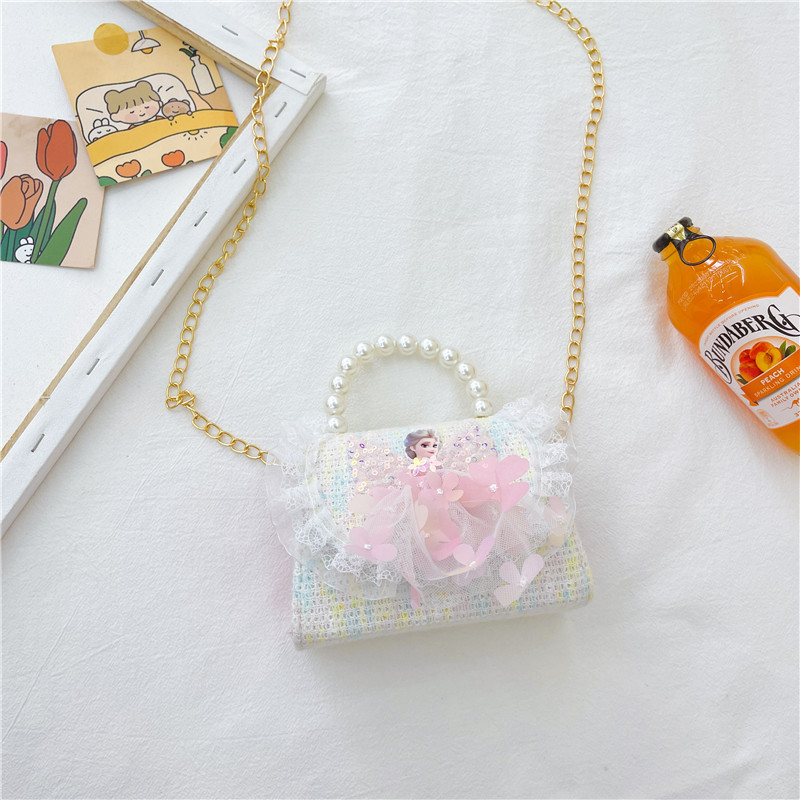 Bolso de hombro para niños 2023 nueva moda princesa portátil estilo occidental lindo algodón y lino bolsa pequeña mini bolsa de mensajero para padres e hijos
