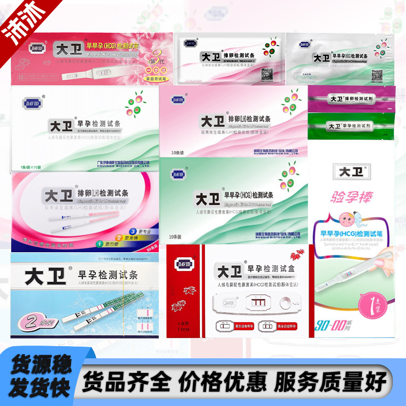 大卫 早早孕检测试纸条10条盒装 测怀孕HCG测试验孕棒笔 试纸条