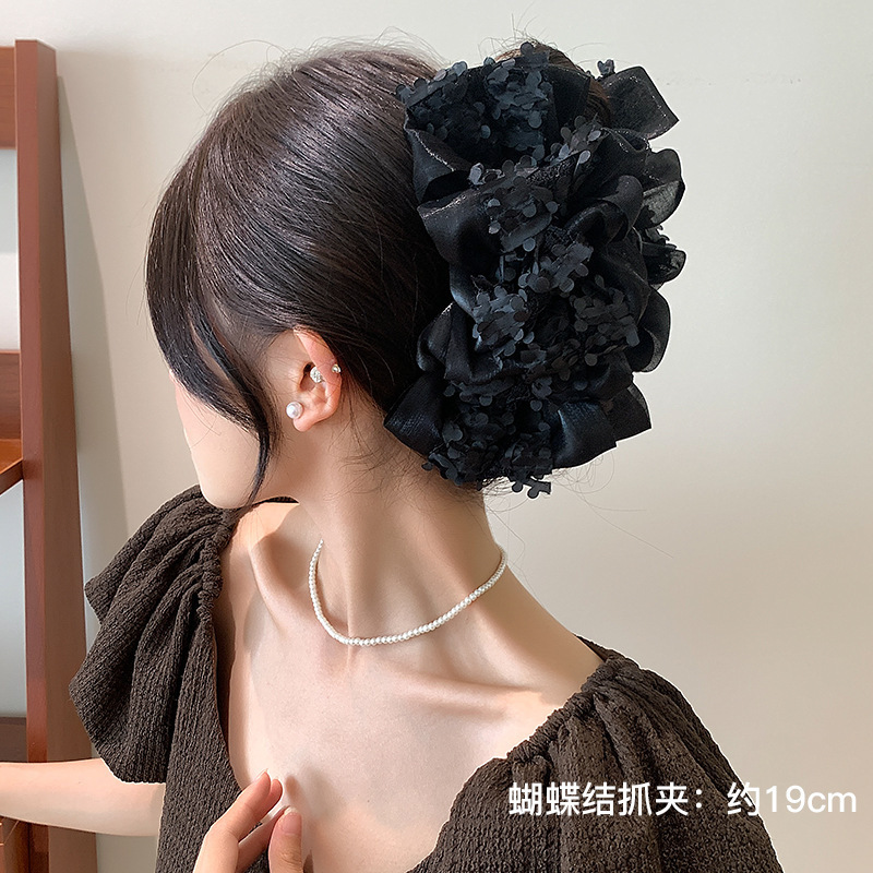 1 ¿ Flores rotas de encaje negro de doble capa