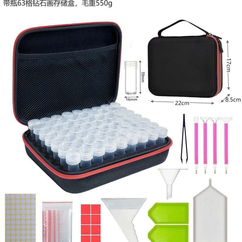 Conjunto de herramientas de pintura de diamante bolsa de almacenamiento Caja de Herramientas 30/60 botella de rejilla multifuncional portátil pintura herramienta traje