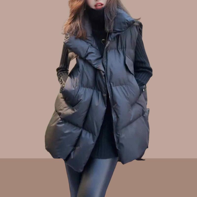 2026 Autumn and Winter New Women's Fashion Large Pocket Stand Collar Design Vest Warm down Cotton Jacket Trendy