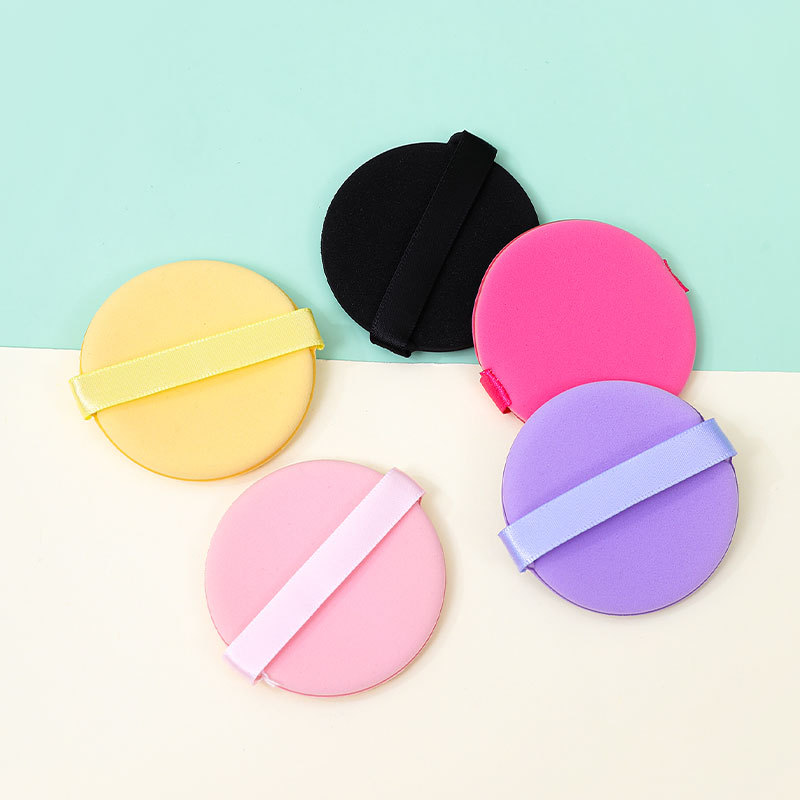 Esponja de maquillaje redonda personalizada, suave y que no absorbe polvo, de doble uso para aplicación en seco y húmedo, esponja de maquillaje redonda en forma de gota de agua, herramienta de belleza.