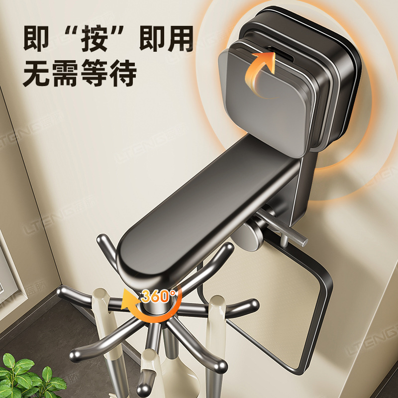 台所の吸盤の強力な荷重の棚のフックの掛け棒の家庭用の穴を開けない壁掛け式の鍋のシャベルのスプーンの収納棚|undefined