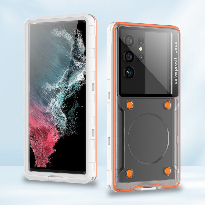 赤唐辛子6.9インチ携帯電話汎用防水潜水携帯電話ケース屋外運動簡易転倒防止透明保護カバー|undefined