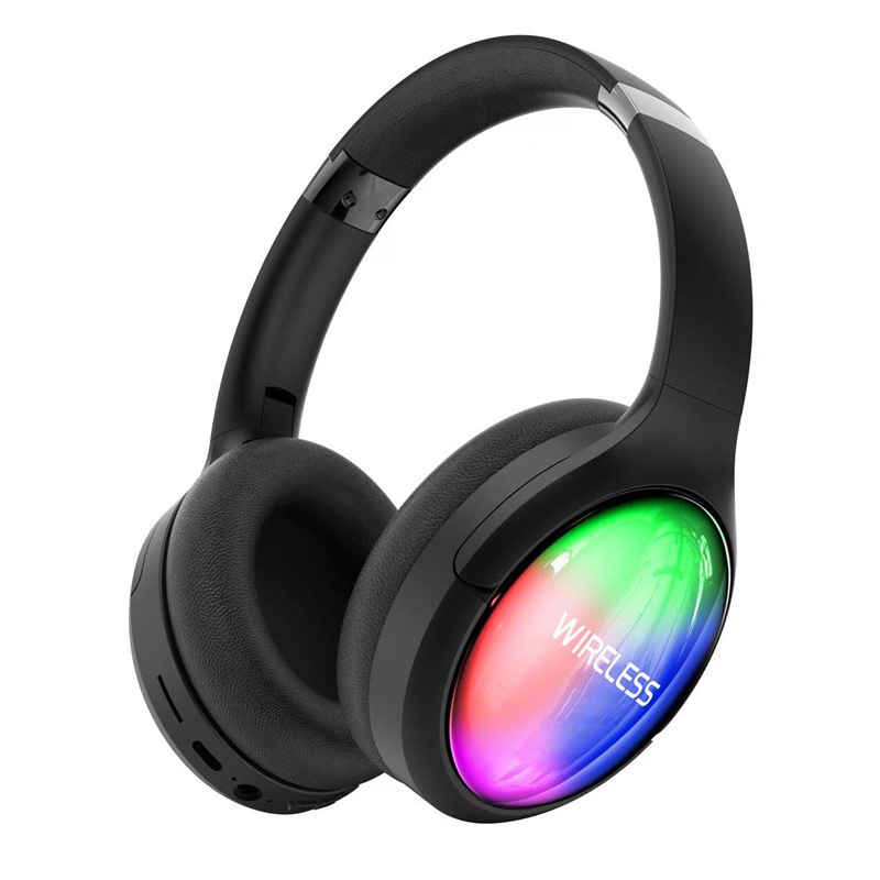 Wireless Bluetooth Headset BT800A Foldable TF Card Slot RGB Lighting_voghion.com