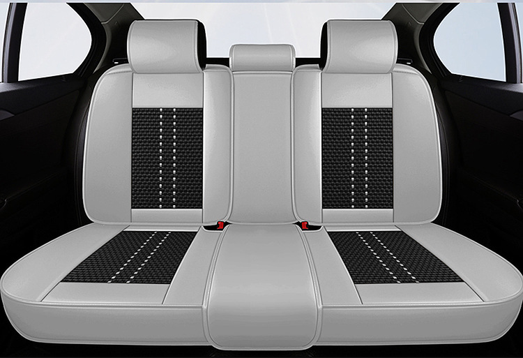 Car Seat Cushion, Suitable for All Seasons, Full Leather, New Model Car Cushion, Seat Cover, Ice Silk Nappa Leather Special Seat Cushion Car Cover