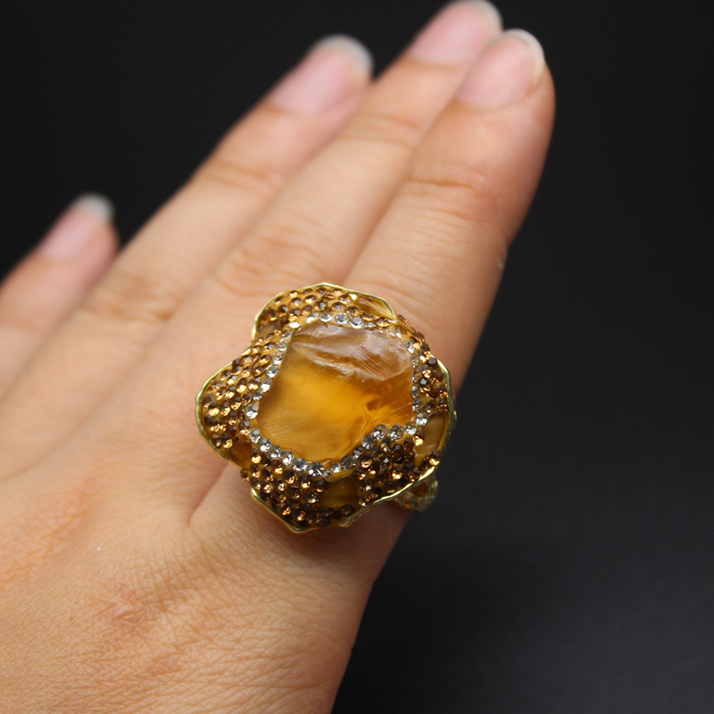 25g Weight Open Rings Classification Adjustable Ring Size 1 Piece Quantity Holiday, Daily Occasion natural stone Material Geometric Pattern Unisex Gender Plating, Healing Design Vintage Style, Classic Style Style Unisex Natural Stone Plating Healing Geometric Open Rings Healing Crystals Jewelry 18