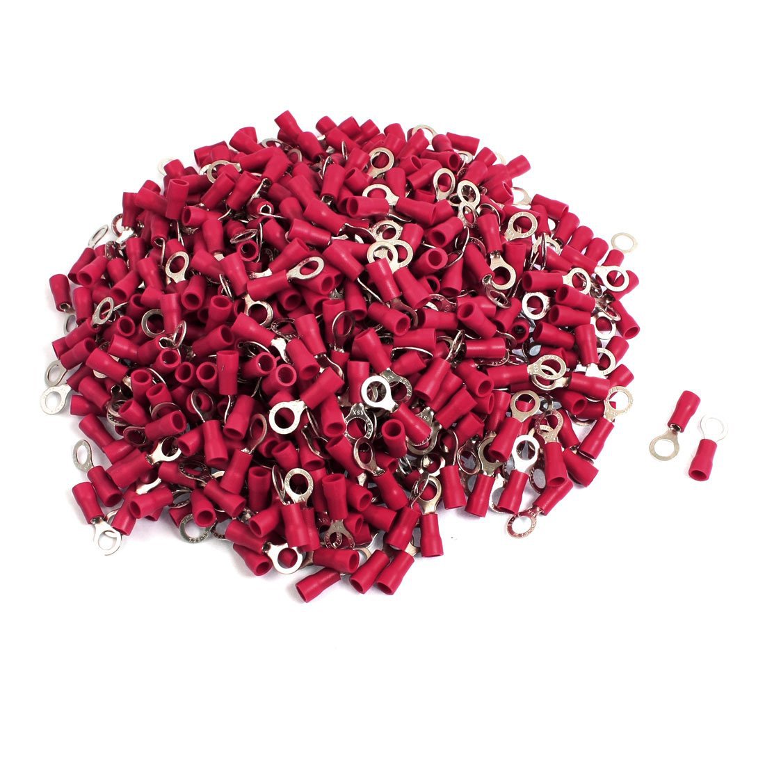 uxcell 1000 Pcs RV1.25-5S AWG 22-16 Red Sleeve Pre Insulated