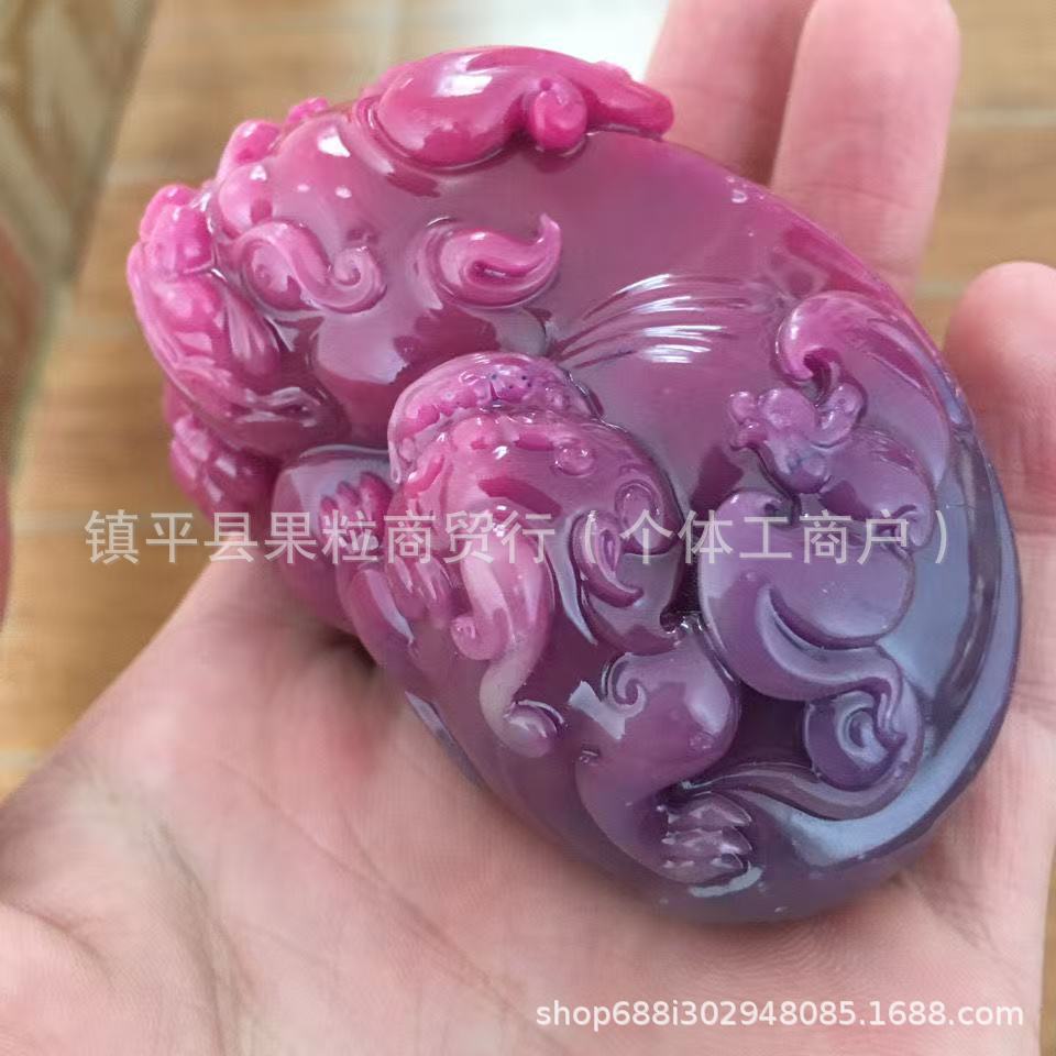 南非苏纪石玉石原石舒俱来霸王子母貔貅招财瑞兽车载摆件大手把件