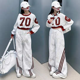 女童秋季套装2025新款洋气时髦运动中大童春秋款休闲卫衣两件套潮