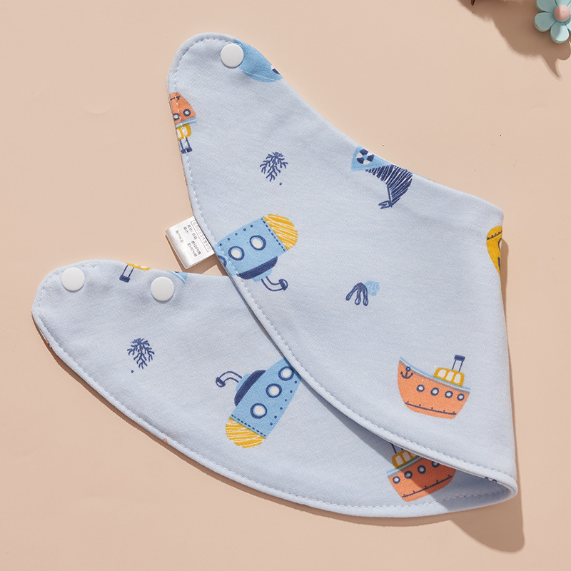 Blue sailing boat [crescent bib]
