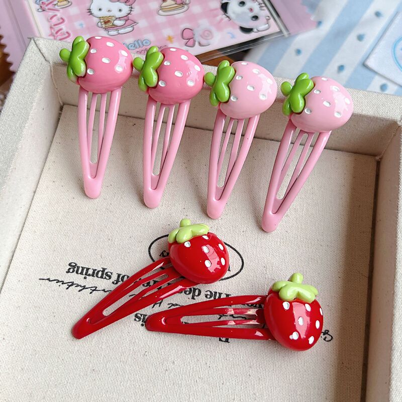 2026 Cute Pink Strawberry Bb Clip Ins Girl Sweet Pink Hair Clip Student Loli Bangs Clip Children 2026 Cute Pink Strawberry Bb Clip Ins Girl Sweet Pink Hair Clip Student Loli Bangs Clip Children