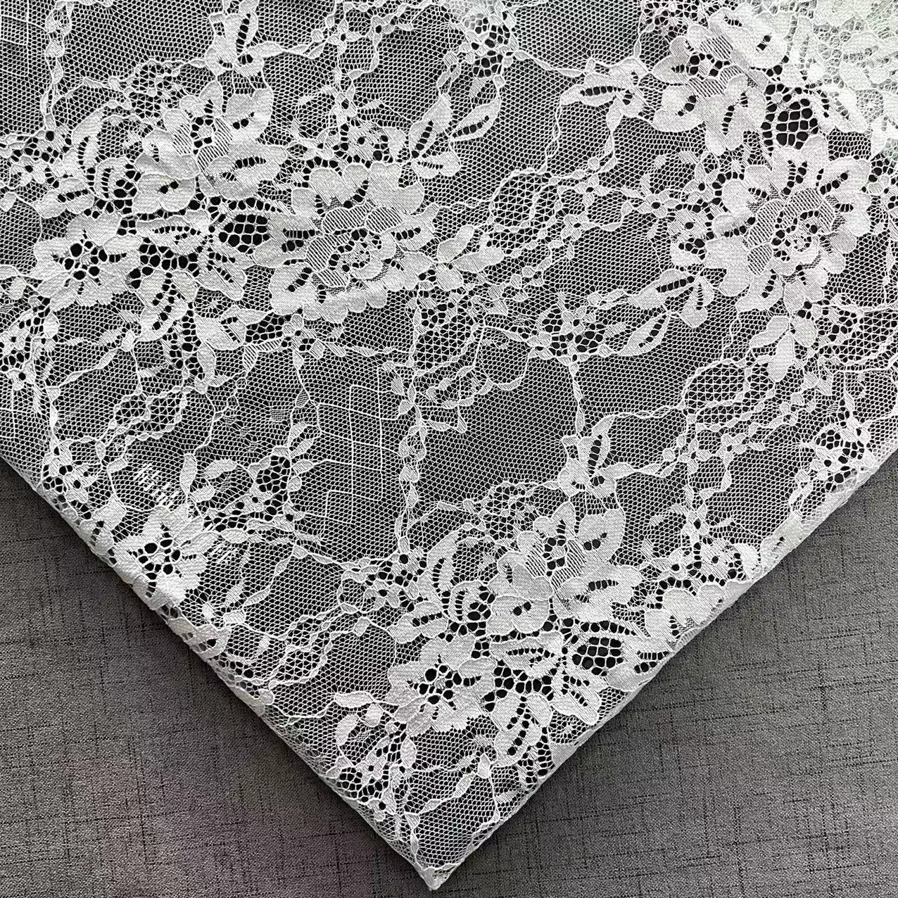 全涤花朵无弹蕾丝面料 经编镂空蕾丝 童装连衣裙婚纱礼服蕾丝花边