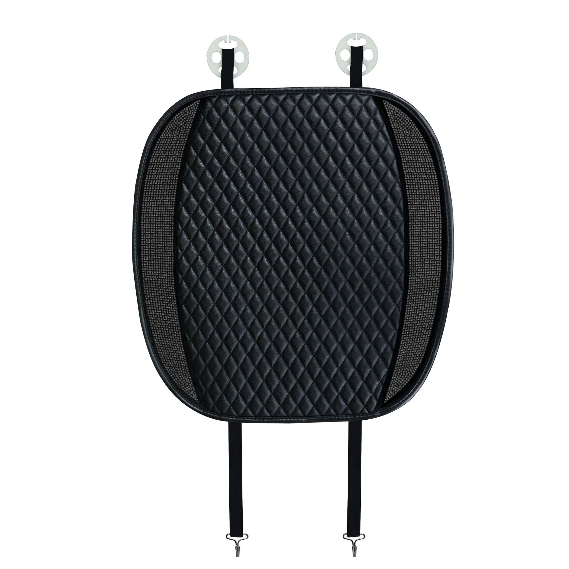 Cushion Leather Rhinestone: Universal Seat cushion, seat cover - black-diamond-leather-single-front-seat