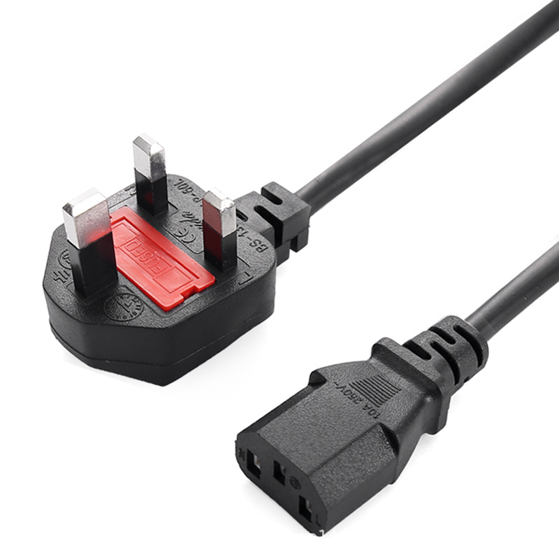 Directo de fábrica enchufe estándar británico cable de alimentación estándar británico estándar tres enchufe cable de alimentación estándar británico cola cable de alimentación 1,5 m