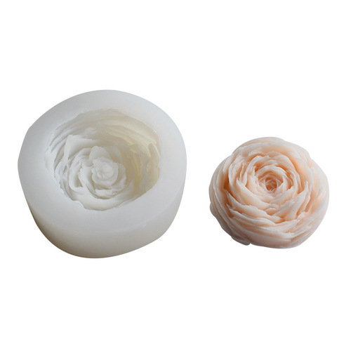 Buttercup and peony flower scented candle silicone mold diy fondant diffuser plaster drip decoration chocolate cake