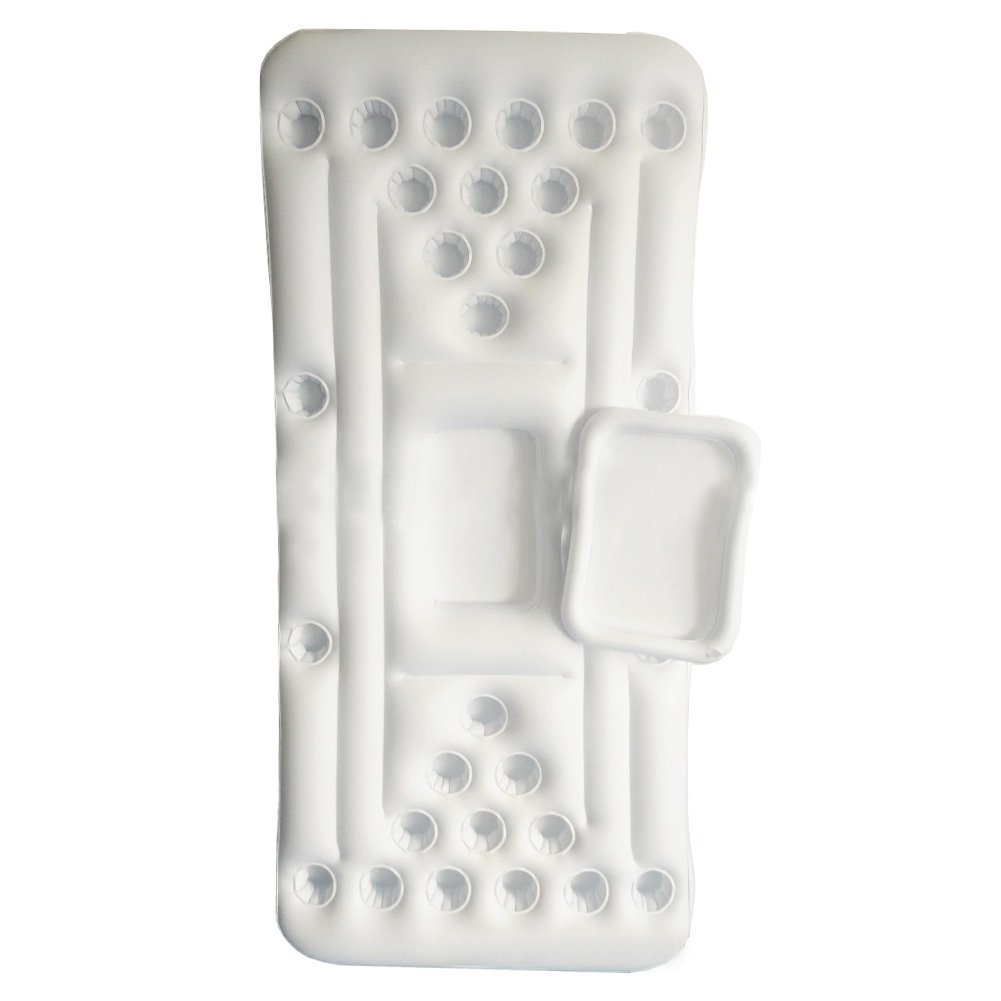Mesa inflable de beer pong con 28 orificios para vasos, hamaca flotante, mesa de juego para cerveza, canal de hielo para entretenimiento, disponible en stock del fabricante.