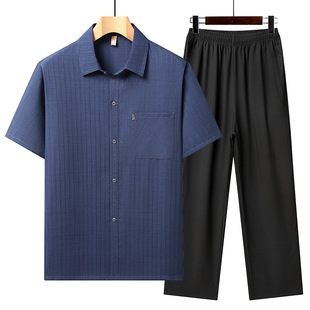 Summer shirt, set, breathable trousers