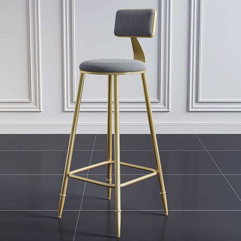 Silla de bar de hierro forjado simple taburetes de bar modernos para comidas caseras respaldados taburetes de bar de lujo ligero image 46
